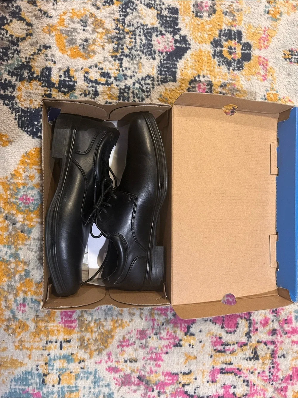 Stafford Black Men's Lace-Up Oxford Dress Shoes